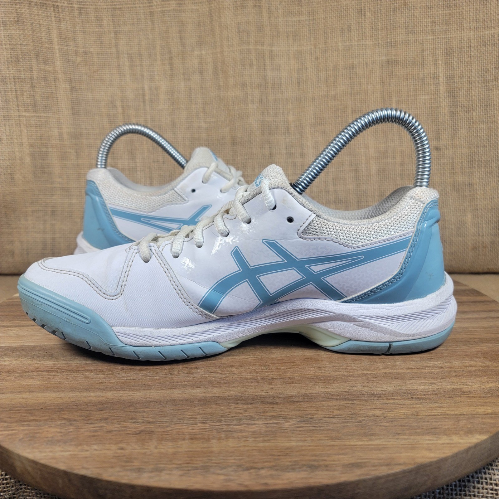 ASICS Gel Dedicate 7 Tennis Shoes White Blue Court Sneakers Women's Size 7 thumbnail 5