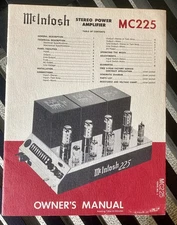McIntosh MC225 -All Original- Owners, Service, Schematic Manuals, Binghamton NY