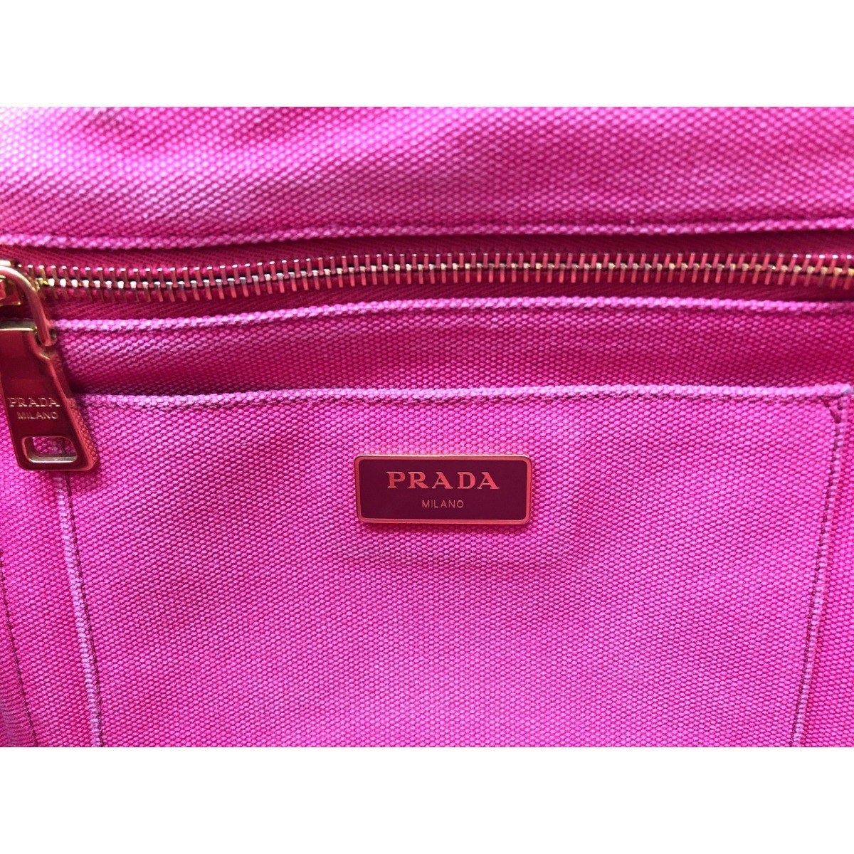 PRADA Ladies Tote Bag Canapa Tote Canvas BN1877 Pink Slight Scratches and Stains thumbnail 6
