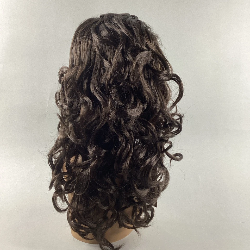 It’s a Wig Encaje Brillante Ondulado #4 Marrón Oscuro Encaje Frontal Premium Peluca Sintética Foto 3 de 4