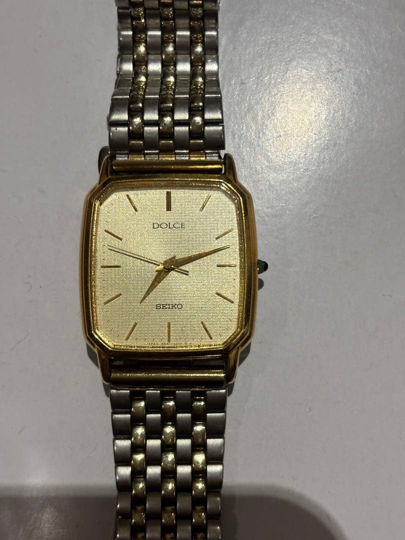 28x26mm Quartz Rare Gold SEIKO Japan 8N41-5160 19.5cm Dolce Watch Vintage - vintagewatches.pk