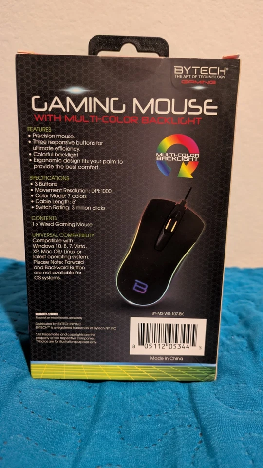 Bytech Gaming Mouse with Multi-Color LED and 3 Buttons - Image 2 of 4