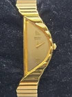 Vintage Seiko Rivoli Half Moon 15mm Gold Dial Womens Watch 1F20-5D59