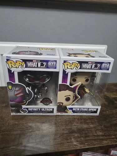 Funko Pop! #977 Marvel What If...? Infinity Ultron y #874 Doctor Strange Supreme