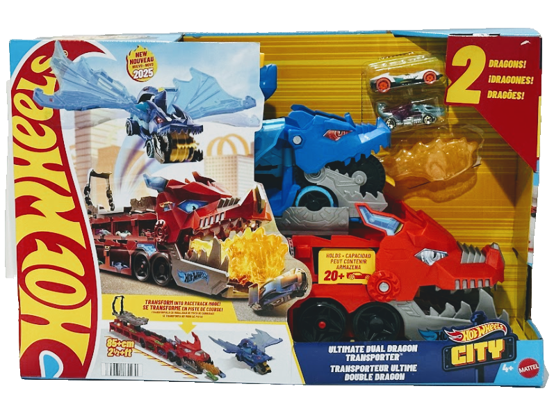 Hot Wheels City Ultimate Dual Dragon Transporter 2-in-1 Track Set
