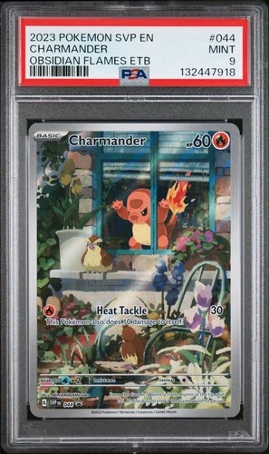 2023 Pokemon Charmander 044 Obsidian Flames ETB PSA 9