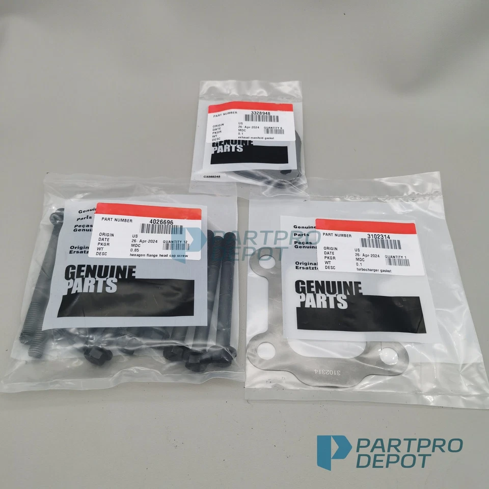 Pernos y juntas de colector de escape para Cummins L10 M11 3102314 3328948 4026696 Foto 3 de 4