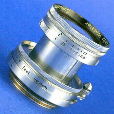 Late Leica Summitar 50mm F2 LTM Lens Blue Coated