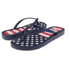 Capelli New York Women's Patriotic American Flag Flip Flops Sandals 9