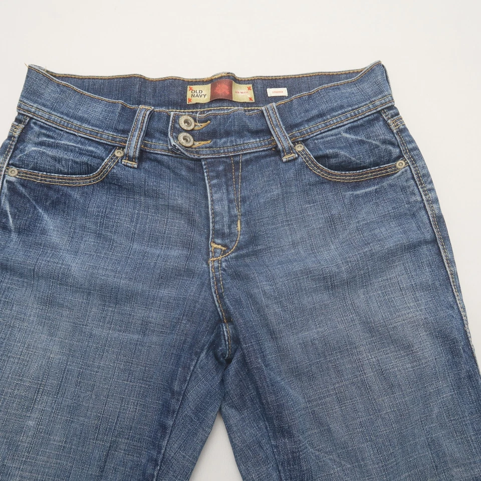 Old Navy Womens Y2K Low Waist Capri Jeans Size 4 Dark Wash Cuffed Crop - Image 4 of 4