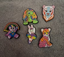 5 PCS Lisa Frank Croc Shoes Charms 90s Retro Style Tigers, Bears, Bunny, Turtle