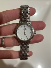 LONGINES Women Automatic Watch White Dial Date Stainless Steel Bracelet Papers