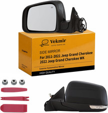 Left Side Mirror for 2011-2021 Jeep Grand Cherokee 11Pins Black