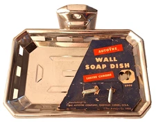 NOS, 1955 AUTOYRE CHROME PLATED WALL SOAP DISH/WITH DISCOUNTS/FREE U.S. SHIPPING