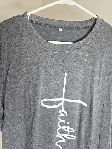 Neu XL - Damen Grafik T-Shirt, FAITH - Bild 3 von 13