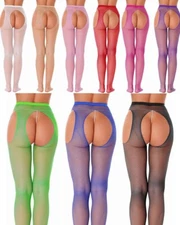 Women Fishnet Stockings Hollow Out Mesh Tight Crotchless Pantyhose Lingeries