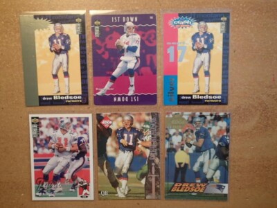 New England Patriots-LOT 0F 6 DREW BLEDSOE CARDS-Collector's Choice & Edge