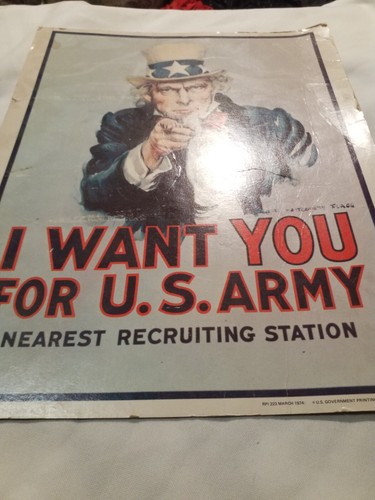 RPI 223 März 1974 Flagg Rekrutierung Poster Werbung "I Want You" für US Army - Bild 8 von 13