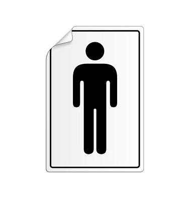 Folienschild WC Herren 130 x 90 mm Türaufkleber Piktogramm Nr.43706 - Bild 1 von 2