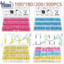 100/300pcs Heat Shrink Ring Wire Crimp Connectors Terminals 5/16" 3/8" 1/4" 10