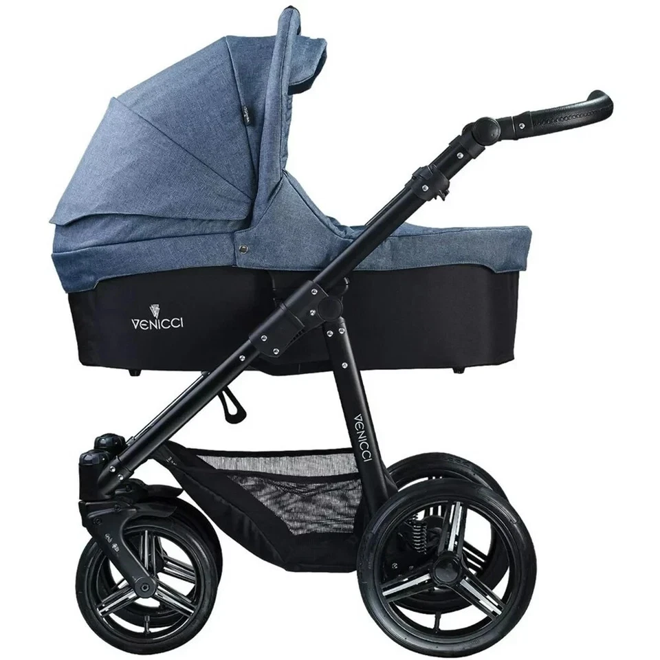 Venicci Soft Stroller with Bassinet in Denim Blue - Image 2 of 4