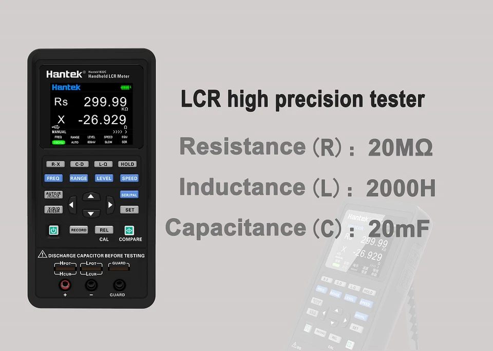 Hantek 1833C Digital Handheld LCR Meter Inductance Capacitance Resistance - Image 3 of 4