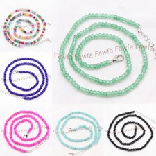 Faceted 2x4mm Multicolor Rondelle Gemstone Abacus Beads Necklace 16-36''AAA