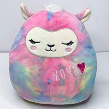 Squishmallow Rainbow Tie Dye Llama 8” Plush 2020 Valentines Day Kellytoy Q042