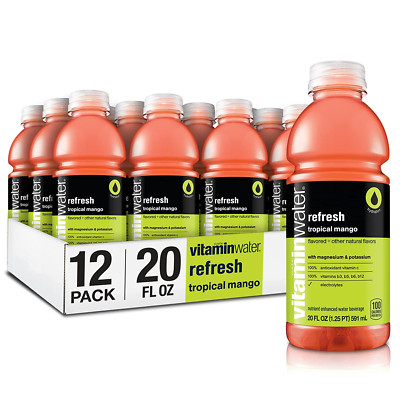 Vitaminwater Refresh Electrolyte Enhanced Water W/Vitamin Tropical Mango 12 Pack