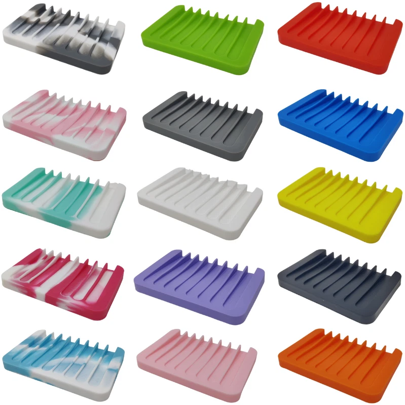 Soap Dish Tray Bathroom Kitchen Home Box Plate Holder Storage Kitchen Drain Wash