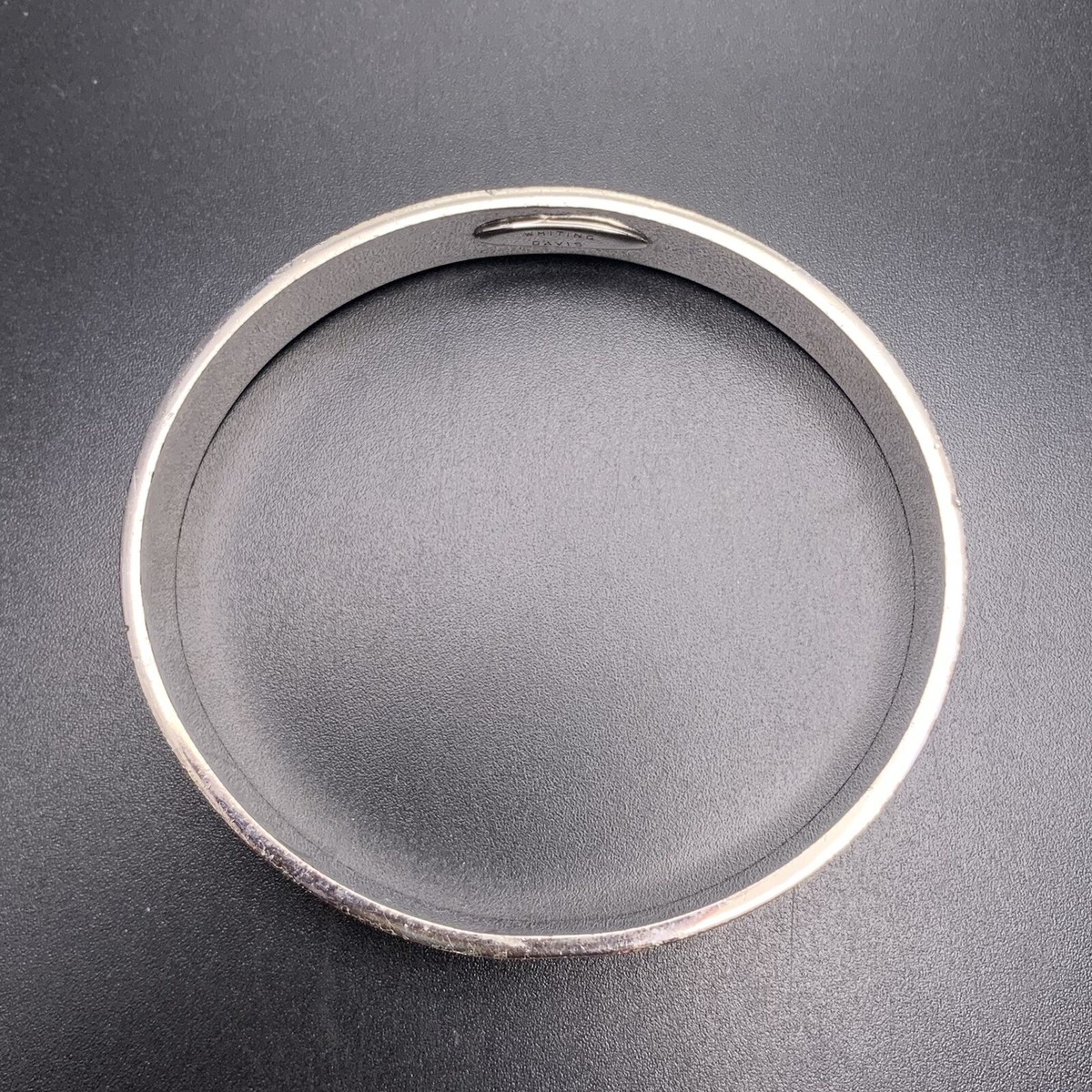 Whiting and Davis Bangle Bracelet Silver Tone 7.5 Inch