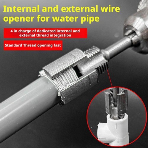 Strumento di filettatura per tubi interni ed esterni integrato, kit di filettatura per tubi in PVC da 1/2 pezzi - Foto 5 di 20