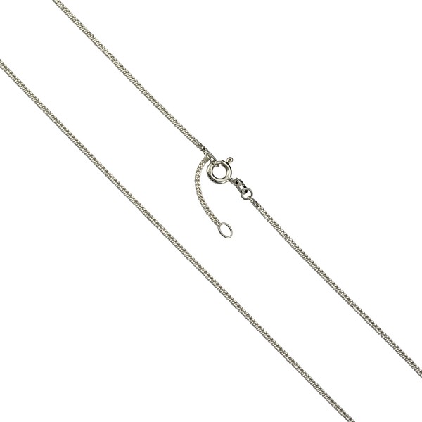 Halskette Aus 925/- Sterling Silber Rhodiniert Panzerkette 38Cm Lang Neu V Kette-image