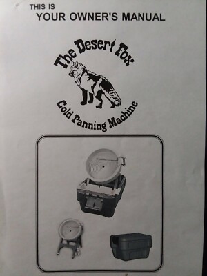 Camel Mining Products Desert Fox 12v Portable Gold Panning Machine Owners Manual