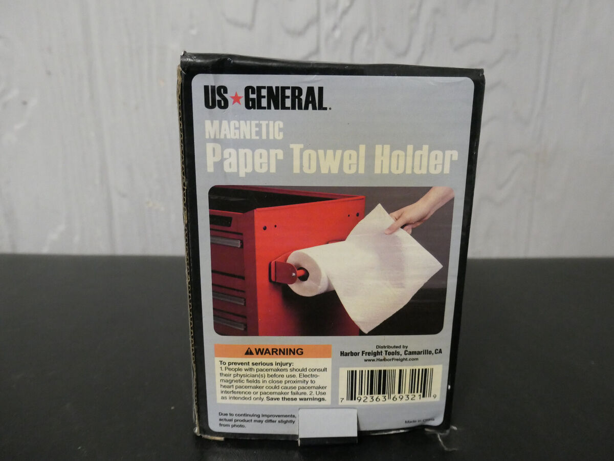 U.S. GENERAL Magnetic Paper Towel Holder, Red U.S. GENERAL Magnetic Paper Towel Holder, Red