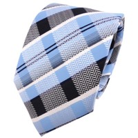 SchöNe Tigertie Krawatte In Blau Hellblau Silber Weiß Marine Gestreift - Binder