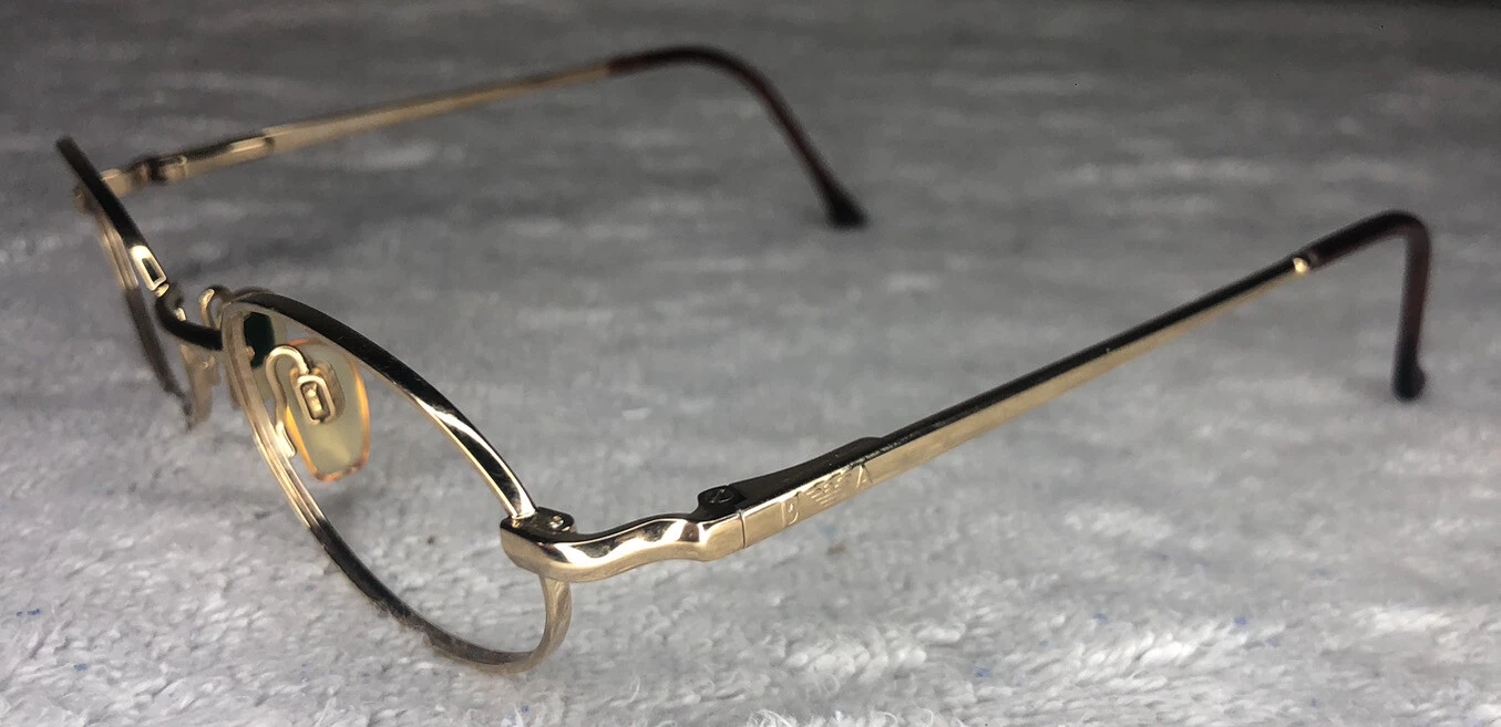 Vintage Emporio Armani Col. EA 077 743 Gold Oval Eyeglasses Frames 47{}20 135