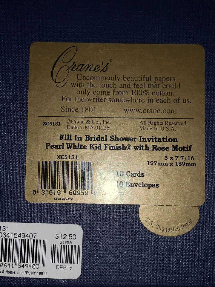 Crane & Co. Rehearsal Dinner Invitations Kid Finish Pearl White- Rose Motif - Image 3 of 3