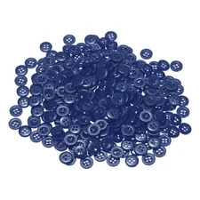 100pcs Resin Sewing Buttons 3/8" Round Flat 4-Hole Craft Buttons, Navy Blue