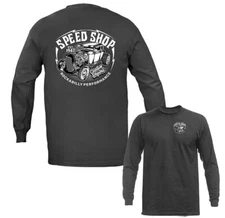Speed Shop Hot Rod Garage Classic Vintage Car Automobile Graphic Long Sleeve