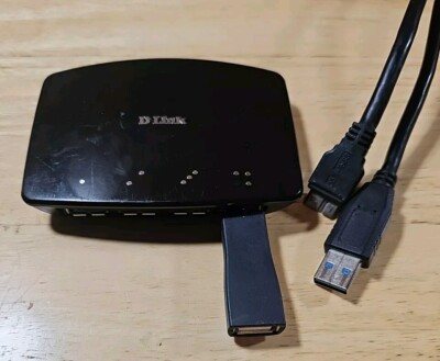 D-Link 4-Port USB 3.0 Hub bis 5GB/s Abwärtskompatibel mit Netzteil DUB-1340