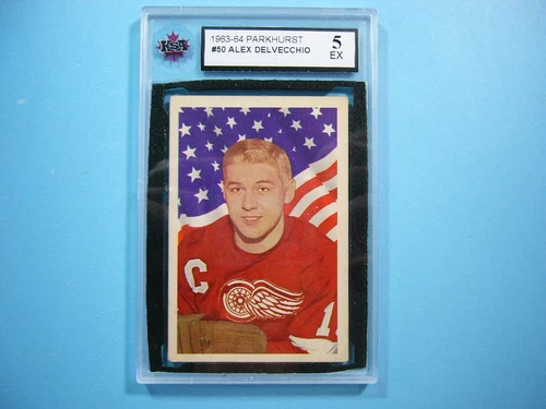 1963/64 PARKHURST NHL HOCKEY CARD #50 ALEX DELVECCHIO KSA 5 EX NICE!! PARKIE