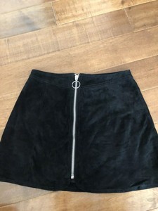 suede zip skirt