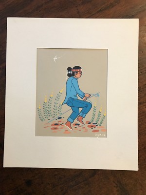 BEATIEN  YAZZ Navajo Artist  Silk Screen Print - Matted BALCOMB'S 11'' X 9.75''