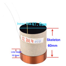 47.8mm Inner Dia 8  Woofer Coils Black Aluminum Skeleton Bass Speaker Voice Coil