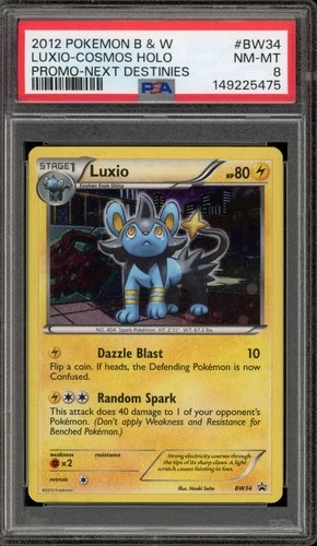 Pokemon Luxio Next Destinies Cosmos Holo Promo BW34 PSA 8