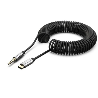 USB C Klinke Aux Kabel Typ C auf 3.5mm Klinkenkabel Nylon Huawei Schwarz, 1,5m - Bild 1 von 4