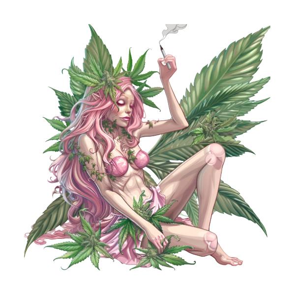 420 Weatherproof Stoner Fairy Vinyl Decal – Whimsical Weed Sticker
