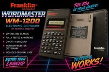 Vintage Franklin Wordmaster WM-1200 Electronic Dictionary Tested w/ Case Works