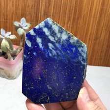 98mm Natural Lapis lazuli slice Crystal gemstone Polish/rough Specimen145g A2455